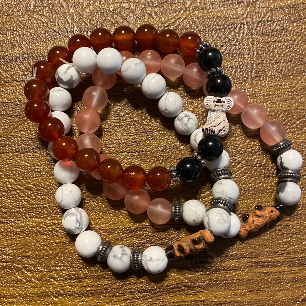 3 Bracelets for one price. Panda bear and platypus